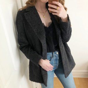 Parisian Madewell Wool Blend Brushweave Cocoon Pea Coat Preppy Trench Jacket - 6